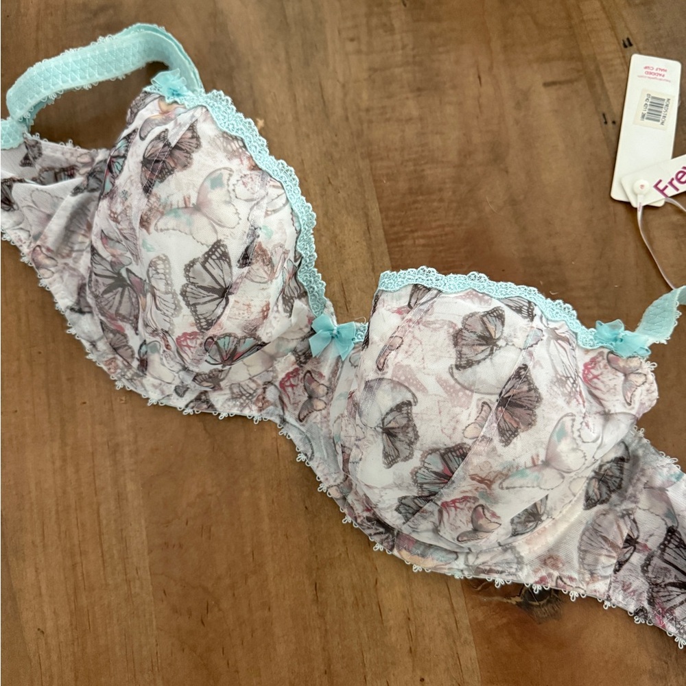 Freya Butterfly Print Lace Trim Bra 30G